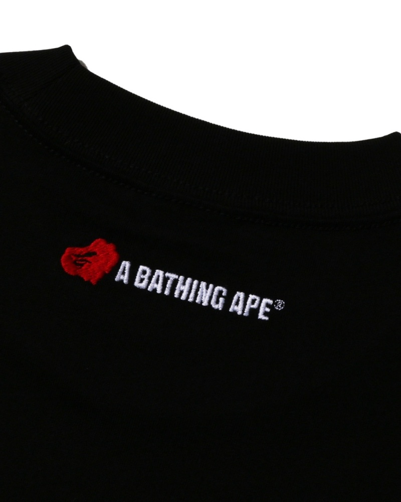 T Shirts Bape Ape Head Patch Oversized Noir Homme | OFK-29900097